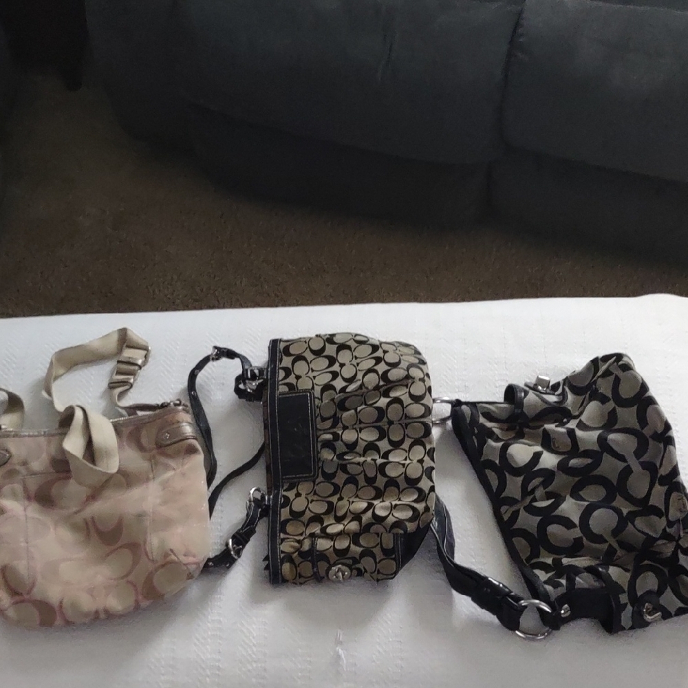 Coach Bags Needing Rehab, 3, Sold As Is.